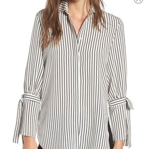 Bishop Young Stripe Tie Sleeve Blouse
